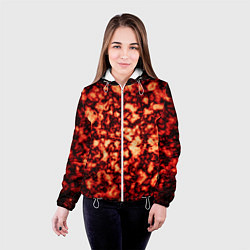 Куртка с капюшоном женская Узор огня, цвет: 3D-белый — фото 2