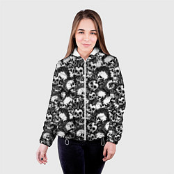 Куртка с капюшоном женская Панк черепа, цвет: 3D-белый — фото 2