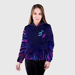 Куртка с капюшоном женская JoJo Bizarre Adventure neon blast lines, цвет: 3D-черный — фото 2