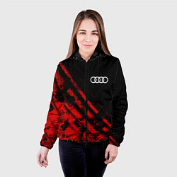 Куртка с капюшоном женская Audi sport grunge, цвет: 3D-черный — фото 2