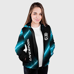 Куртка с капюшоном женская Liverpool неоновые лампы, цвет: 3D-черный — фото 2
