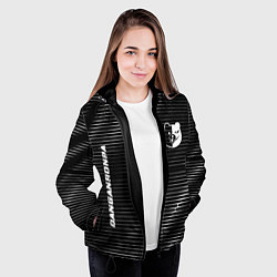 Куртка с капюшоном женская Danganronpa metal anime lines, цвет: 3D-черный — фото 2