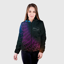 Куртка с капюшоном женская Jaguar neon hexagon, цвет: 3D-черный — фото 2