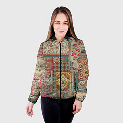Куртка с капюшоном женская Славянский собирательный узор - орнаментный паттер, цвет: 3D-черный — фото 2