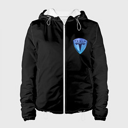 Куртка с капюшоном женская Tesla logo neon, цвет: 3D-белый