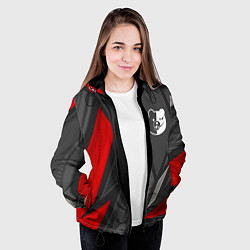 Куртка с капюшоном женская Danganronpa red lines, цвет: 3D-черный — фото 2
