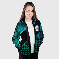 Куртка с капюшоном женская Fiat electro hexagon, цвет: 3D-черный — фото 2