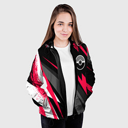 Куртка с капюшоном женская Pokemon electro lines, цвет: 3D-черный — фото 2