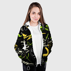 Куртка с капюшоном женская Неоновый смайл, цвет: 3D-белый — фото 2