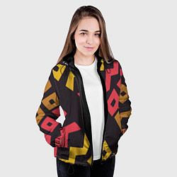 Куртка с капюшоном женская Абстракция - этно мотивы, цвет: 3D-черный — фото 2