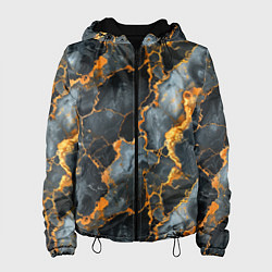 Куртка с капюшоном женская Черный мрамор с золотом, цвет: 3D-черный