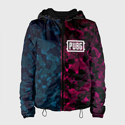 Куртка с капюшоном женская PUBG camo texture, цвет: 3D-черный