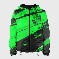 Куртка с капюшоном женская Porsche sport green, цвет: 3D-черный