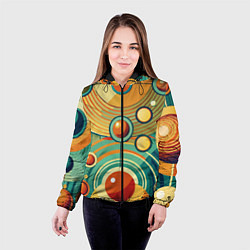 Куртка с капюшоном женская Схема центра вселенной, цвет: 3D-черный — фото 2