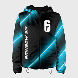 Куртка с капюшоном женская Rainbow Six неоновые лампы, цвет: 3D-черный