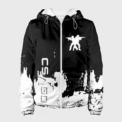 Куртка с капюшоном женская Контра белые лого, цвет: 3D-белый