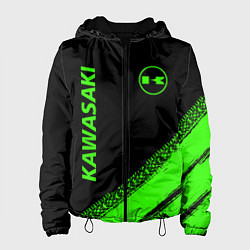 Куртка с капюшоном женская Kawasaki - logo, цвет: 3D-черный