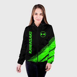 Куртка с капюшоном женская Kawasaki - logo, цвет: 3D-черный — фото 2
