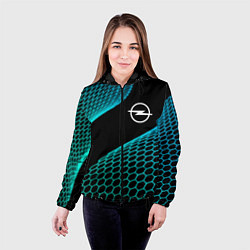 Куртка с капюшоном женская Opel electro hexagon, цвет: 3D-черный — фото 2
