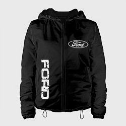 Куртка с капюшоном женская Ford logo white steel, цвет: 3D-черный
