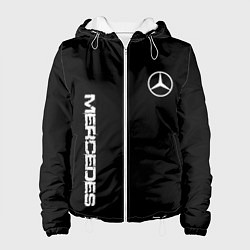 Куртка с капюшоном женская Mercedes benz logo white auto, цвет: 3D-белый