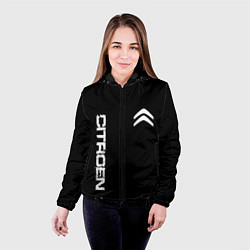 Куртка с капюшоном женская Citroen logo white, цвет: 3D-черный — фото 2