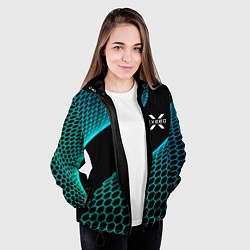 Куртка с капюшоном женская Exeed electro hexagon, цвет: 3D-черный — фото 2