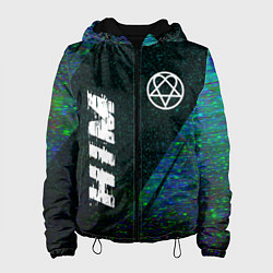 Куртка с капюшоном женская HIM glitch blue, цвет: 3D-черный