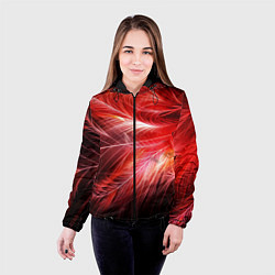 Куртка с капюшоном женская Перья феникса - абстракция, цвет: 3D-черный — фото 2