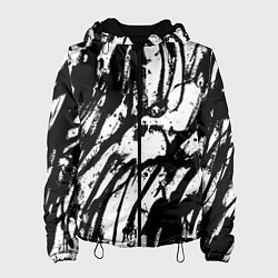Куртка с капюшоном женская Чёрно-белая абстракция: нейросеть, цвет: 3D-черный