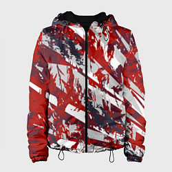 Куртка с капюшоном женская Яркий абстрактный узор для спорта, цвет: 3D-черный