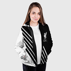 Куртка с капюшоном женская Liverpool sport fc geometry, цвет: 3D-черный — фото 2