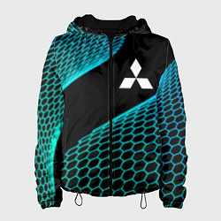 Куртка с капюшоном женская Mitsubishi electro hexagon, цвет: 3D-черный