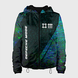 Куртка с капюшоном женская Depeche Mode glitch blue, цвет: 3D-черный