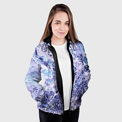 Куртка с капюшоном женская Абстракция текстура воды и мрамора, цвет: 3D-черный — фото 2