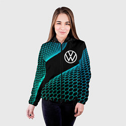 Куртка с капюшоном женская Volkswagen electro hexagon, цвет: 3D-черный — фото 2