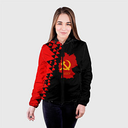 Куртка с капюшоном женская СССР геометрия прошлого, цвет: 3D-черный — фото 2