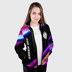 Куртка с капюшоном женская Green Day neon rock lights, цвет: 3D-черный — фото 2
