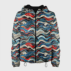 Женская куртка Разноцветные абстрактные волны