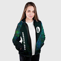 Куртка с капюшоном женская The Killers glitch blue, цвет: 3D-черный — фото 2