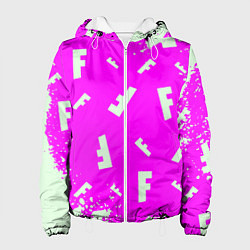 Куртка с капюшоном женская Fortnite pattern pink, цвет: 3D-белый