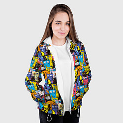 Куртка с капюшоном женская Креативные коты, цвет: 3D-белый — фото 2