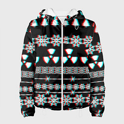 Куртка с капюшоном женская Stalker glitch game, цвет: 3D-белый