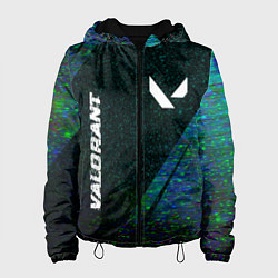 Куртка с капюшоном женская Valorant glitch blue cybersport, цвет: 3D-черный