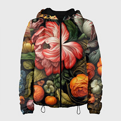 Куртка с капюшоном женская Набивной рисунок, цвет: 3D-черный