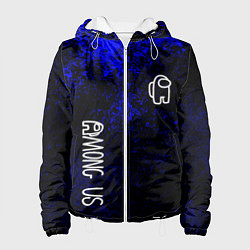 Куртка с капюшоном женская Among us краски синий, цвет: 3D-белый