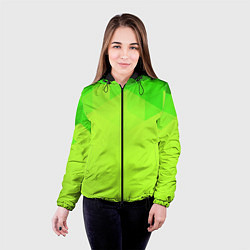 Куртка с капюшоном женская Кислотная геометрия лайм, цвет: 3D-черный — фото 2