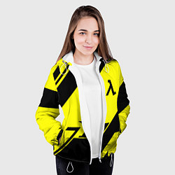 Куртка с капюшоном женская Half life geometry, цвет: 3D-белый — фото 2