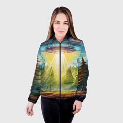 Куртка с капюшоном женская UFO In The Forest, цвет: 3D-черный — фото 2