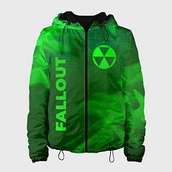 Куртка с капюшоном женская Fallout - green gradient вертикально, цвет: 3D-черный